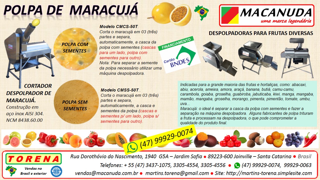 DESPOLPADEIRA DE FRUTAS MARCA MACANUDA