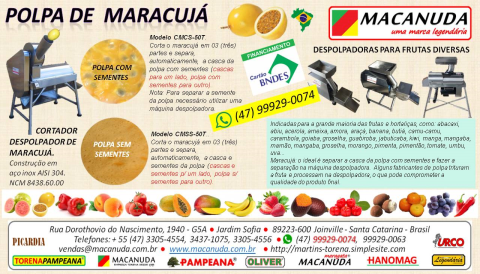 MÁQUINA DESPOLPADORA DE FRUTAS INDUSTRIAL MARCA MACANUDA
