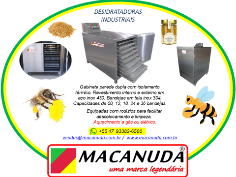 DESIDRATADORA INDUSTRIAL EM AÇO INOX PARA PÓLEN QUALIDADE MACANUDA