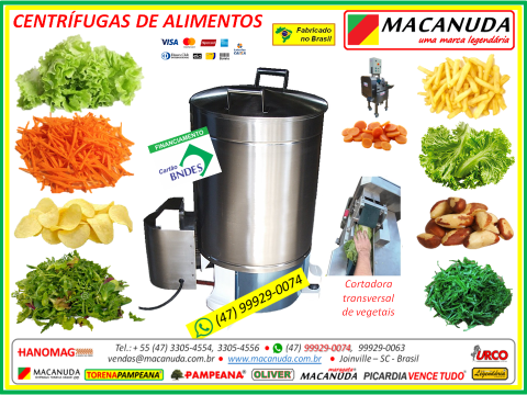 MÁQUINA CENTRÍFUGA INDUSTRIAL PARA BATATAS FRITAS MACANUDA