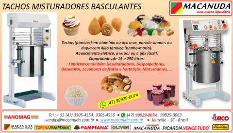 TACHOS ELÉTRICOS SISTEMA BANHO MARIA PARA GELEIAS