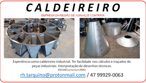 METALÚRGICA DE JOINVILLE CONTRATA CALDEIREIRO