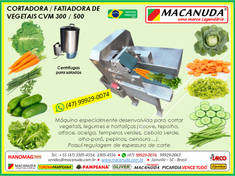 CORTAR HORTALIÇAS MÁQUINA PROFISSIONAL MACANUDA