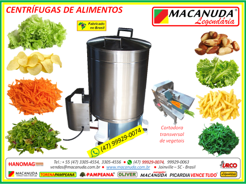 MÁQUINA CENTRIFUGADORA INDUSTRIAL DE SALADAS TORENA MACANUDA