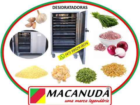 DESIDRATADOR INDUSTRIAL AÇO INOX 12 BANDEJAS - MACANUDA