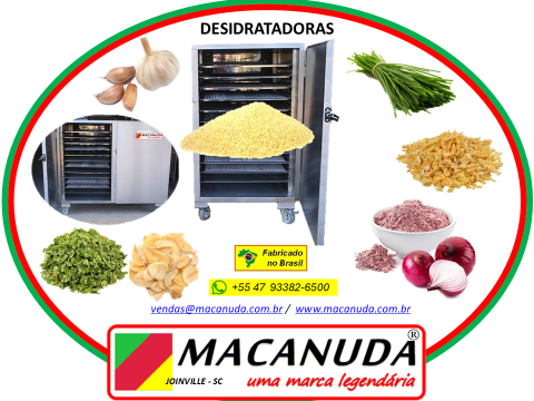 DESIDRATAR CONDIMENTOS MÁQUINAS INDUSTRIAIS INOX MACANUDA